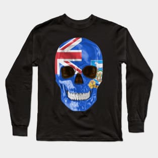 Falkland Islands Flag Skull - Gift for Falkland Islanders With Roots From Falkland Islands Long Sleeve T-Shirt